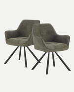 THOMAS-LENI 2er Set - Drehstuhl 180° drehbar mit Rückholfunktion