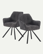 THOMAS-LENI 2er Set - Drehstuhl 180° drehbar mit Rückholfunktion