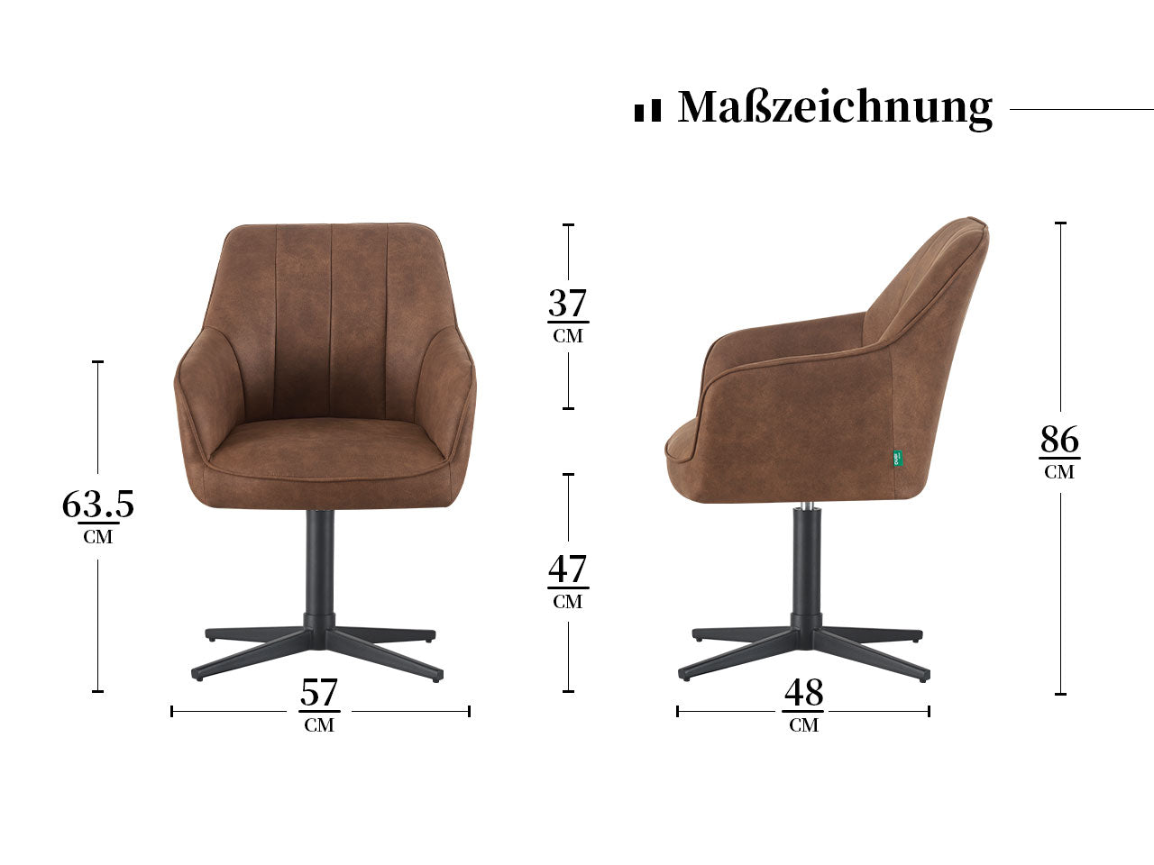 Maßbild für Chaise de salle à manger Thomas | Acier urbain B02 | YUMA
