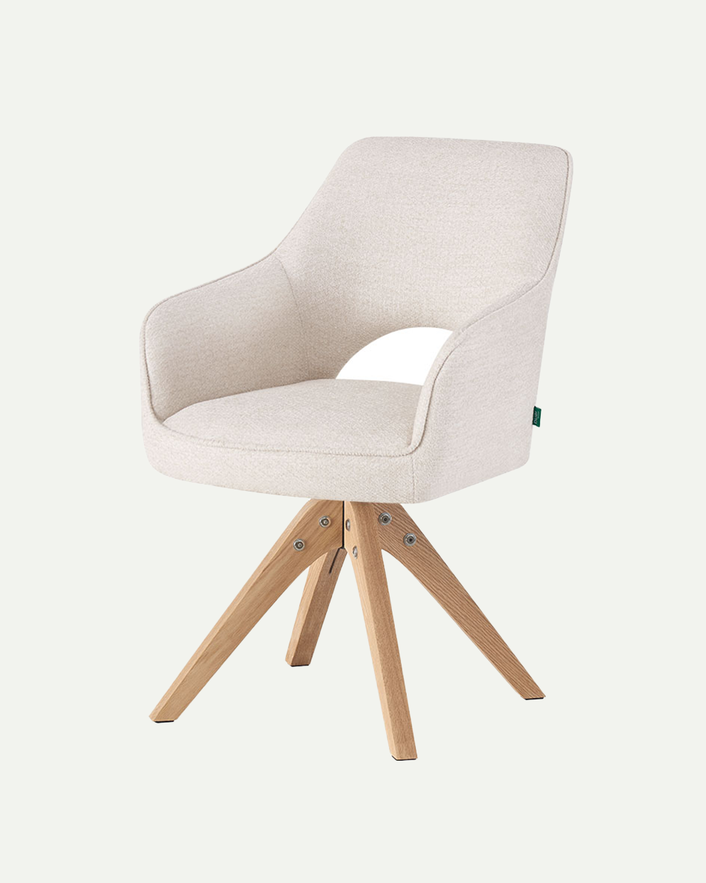 Esszimmerstühle THOMAS-LISA 2er Set, 360° drehbar, Massivholzgestell