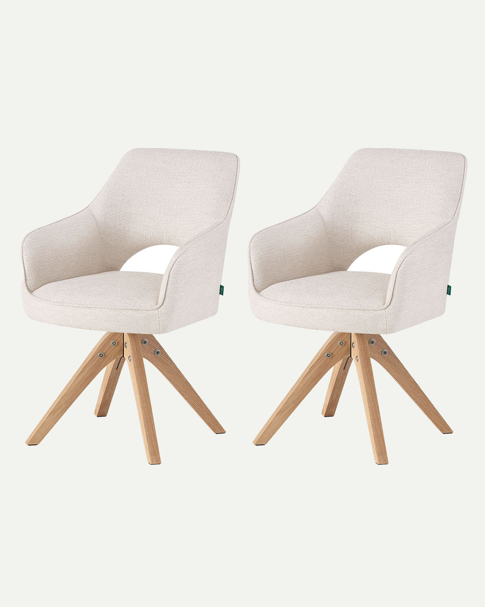 Esszimmerstühle THOMAS-LISA 2er Set, 360° drehbar, Massivholzgestell