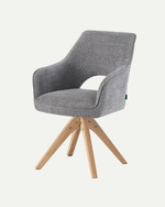 Esszimmerstühle THOMAS-LISA 2er Set, 360° drehbar, Massivholzgestell