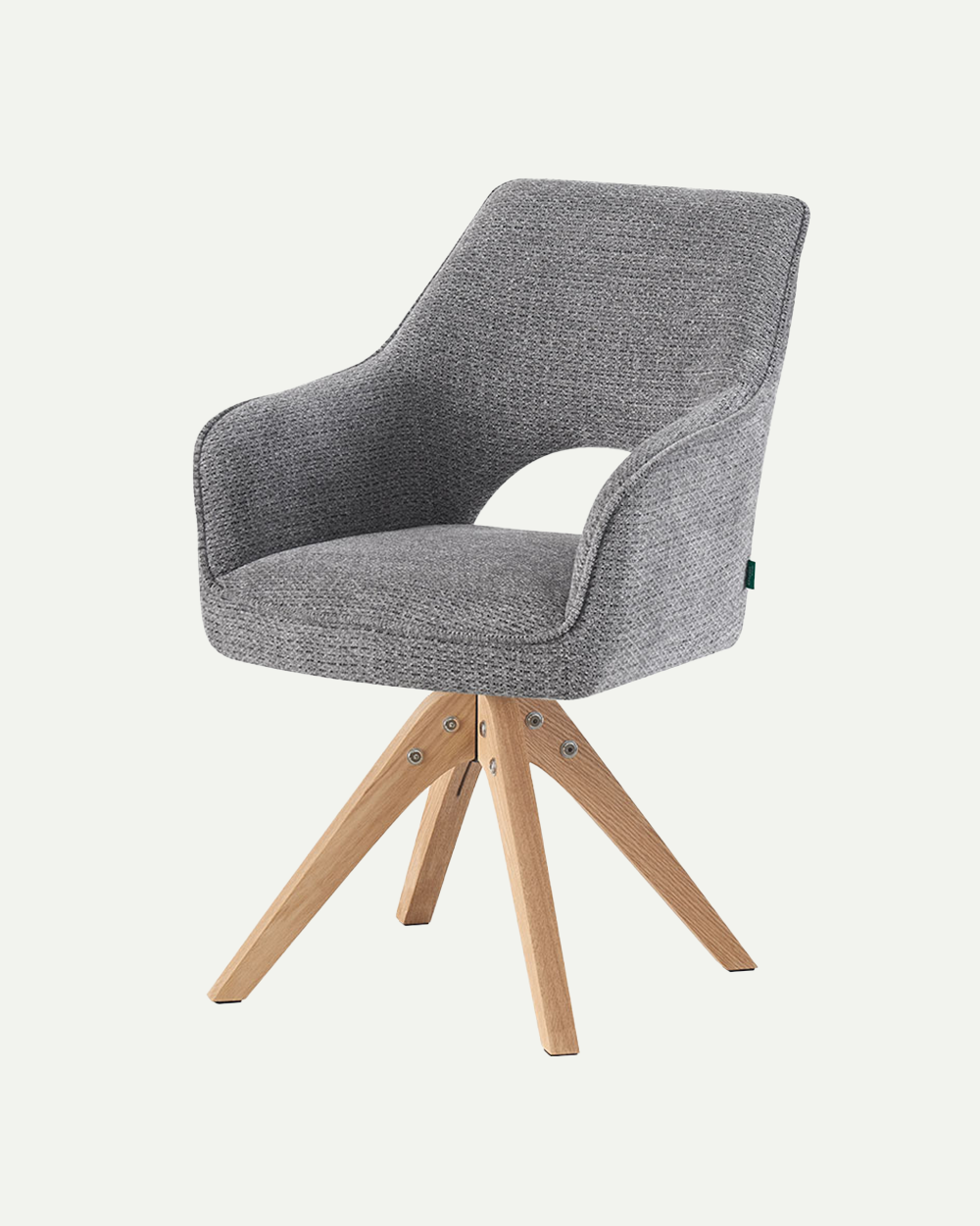 Esszimmerstühle THOMAS-LISA 2er Set, 360° drehbar, Massivholzgestell