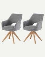 Esszimmerstühle THOMAS-LISA 2er Set, 360° drehbar, Massivholzgestell