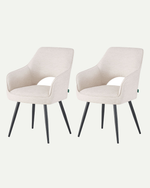 Esszimmerstühle THOMAS-RAYA 2er Set, zeitloser Polsterstuhl mit Metallbeinen