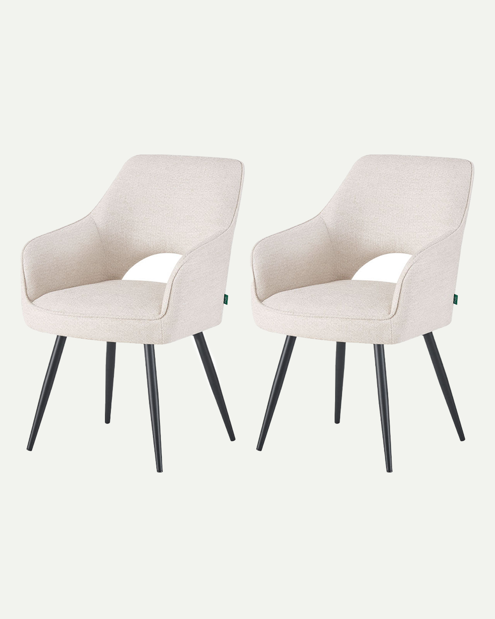 Esszimmerstühle THOMAS-RAYA 2er Set, zeitloser Polsterstuhl mit Metallbeinen