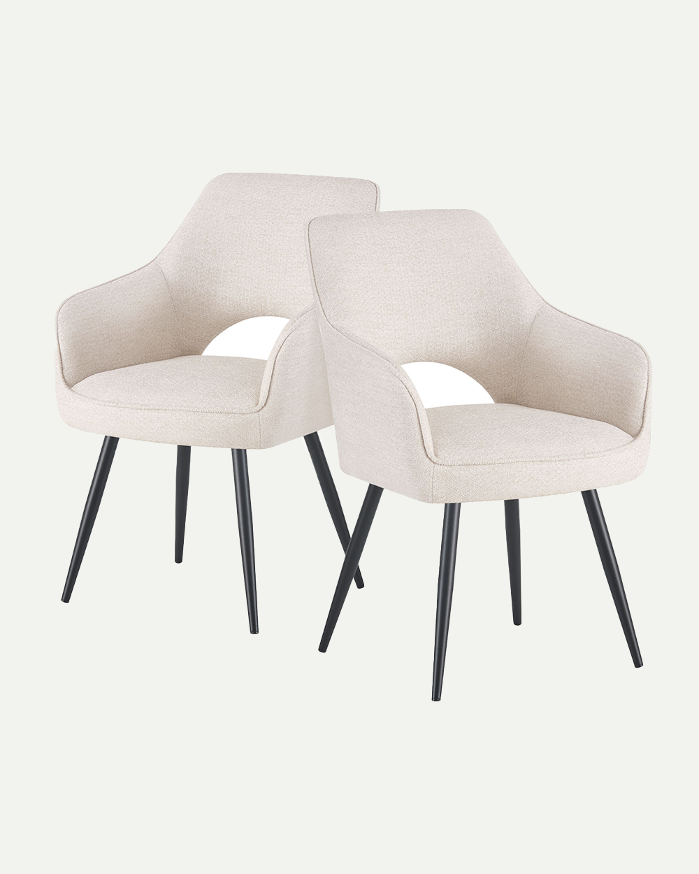 Esszimmerstühle THOMAS-RAYA 2er Set, zeitloser Polsterstuhl mit Metallbeinen