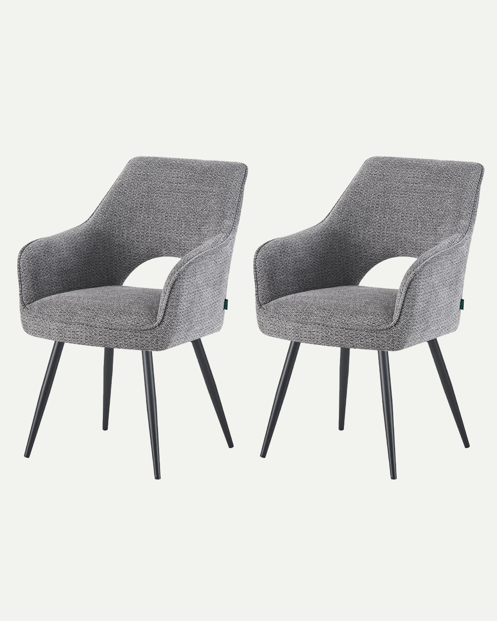 Esszimmerstühle THOMAS-RAYA 2er Set, zeitloser Polsterstuhl mit Metallbeinen