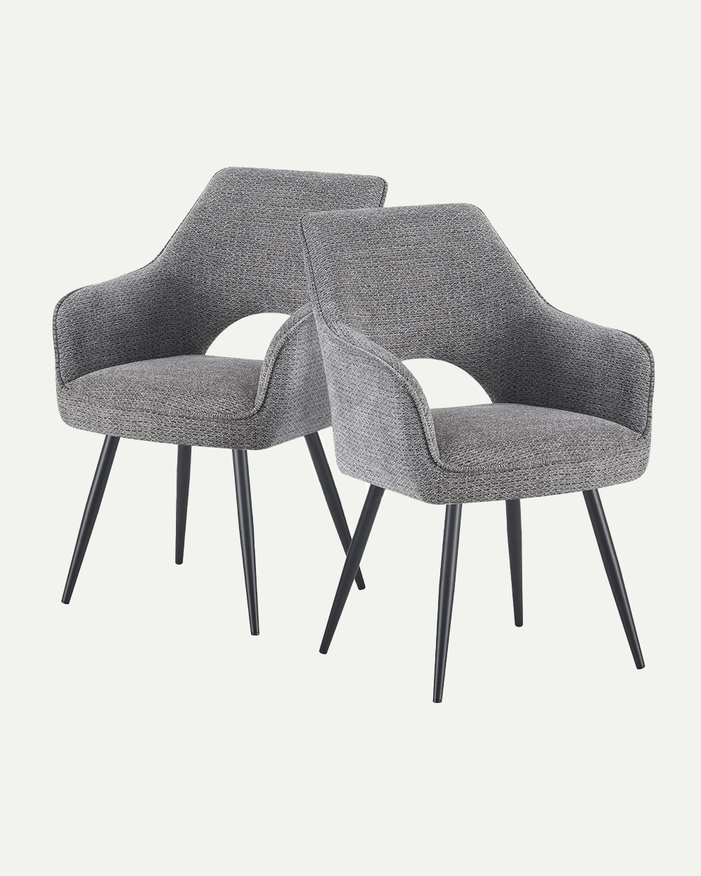 Esszimmerstühle THOMAS-RAYA 2er Set, zeitloser Polsterstuhl mit Metallbeinen