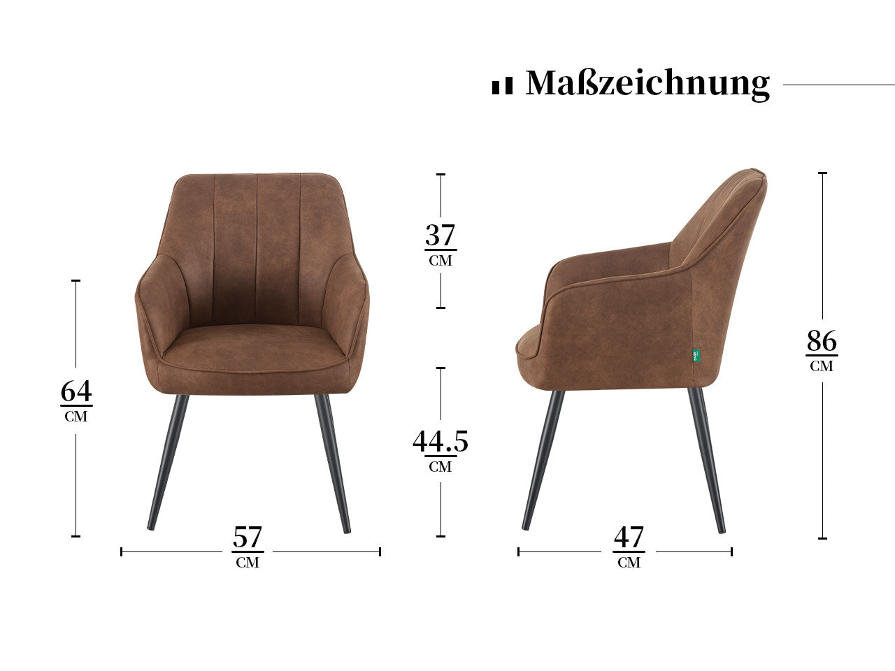 Maßbild für Chaise de salle à manger Thomas | Moderne Chic B04 | YUMA