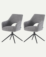 Esszimmerstühle THOMAS-ANNA 2er Set, 360° drehbar mit Rückholfunktion