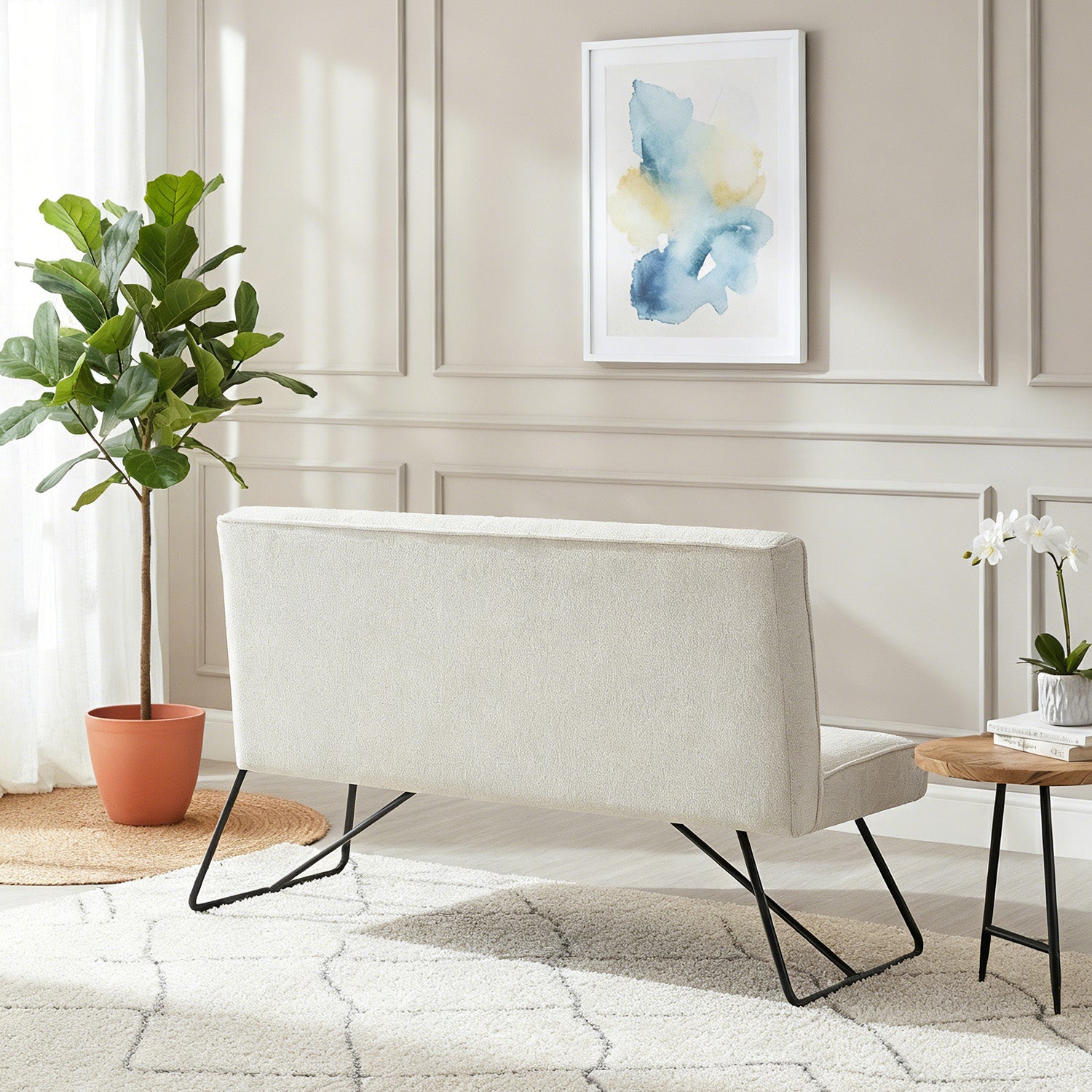 Esszimmerbank HANNAH, gepolstert, mit Metallgestell