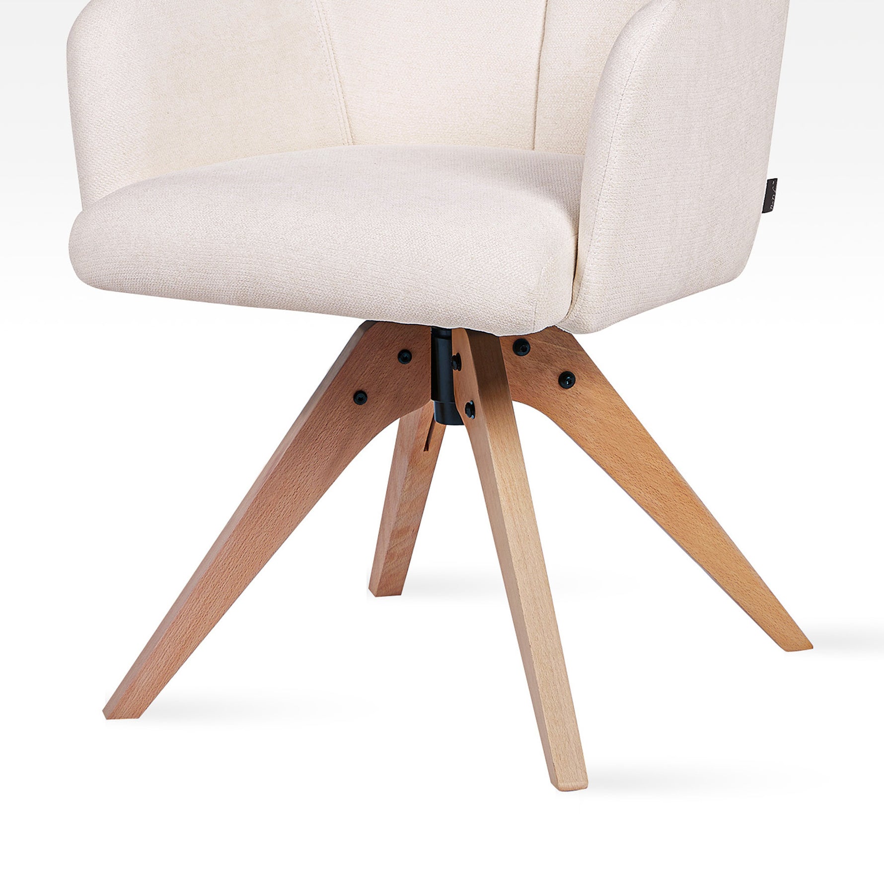 Polsterstuhl Daisy 1er Set-Drehstuhl mit Massivholz Gestell
