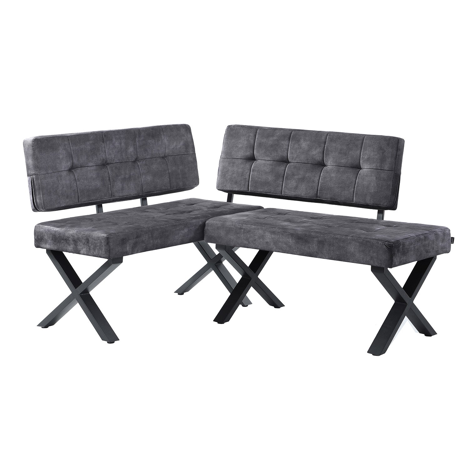 Eckbank EKA - Modulare Eckbank mit X Gestell beidseitig montierbar