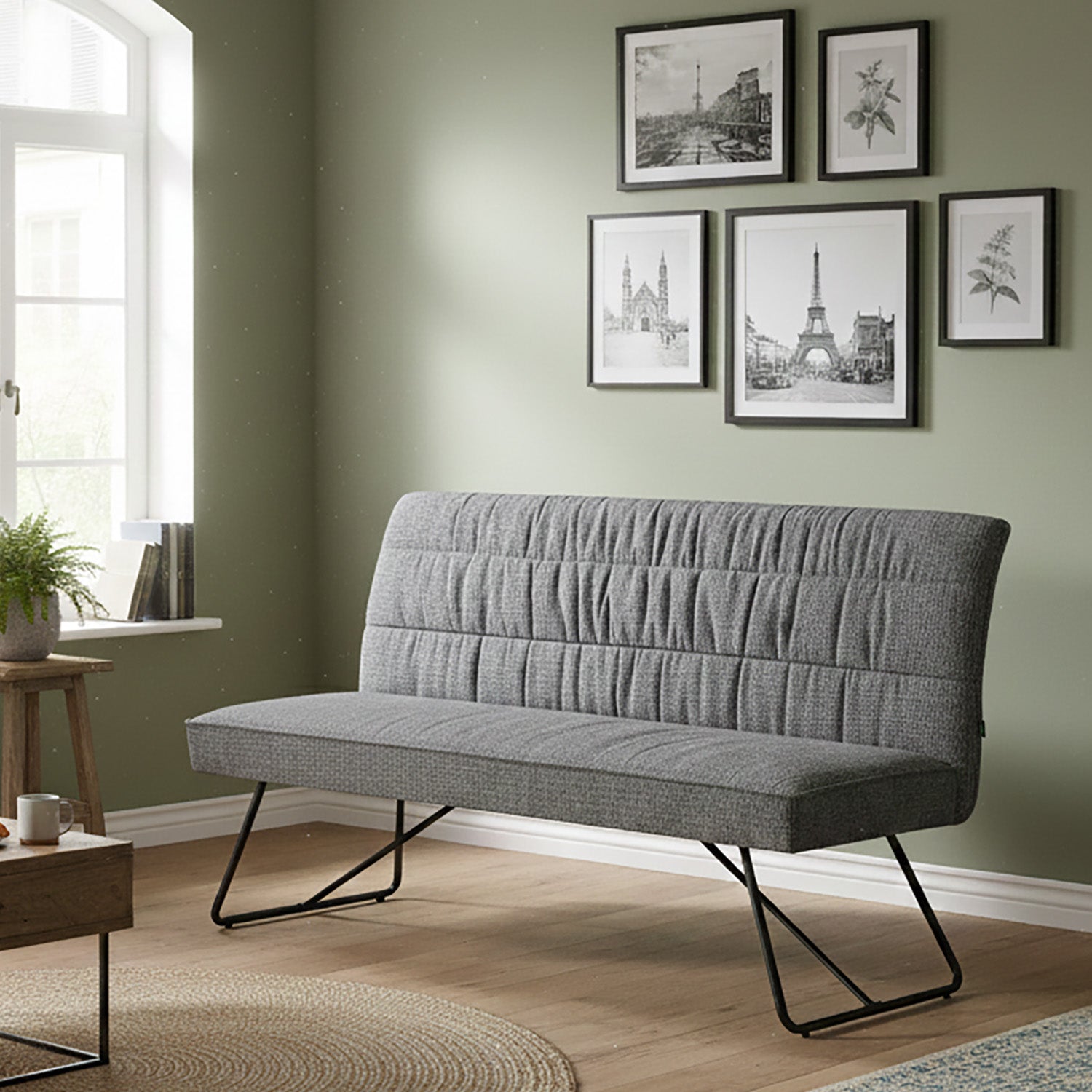 Esszimmerbank HANNAH, gepolstert, mit Metallgestell