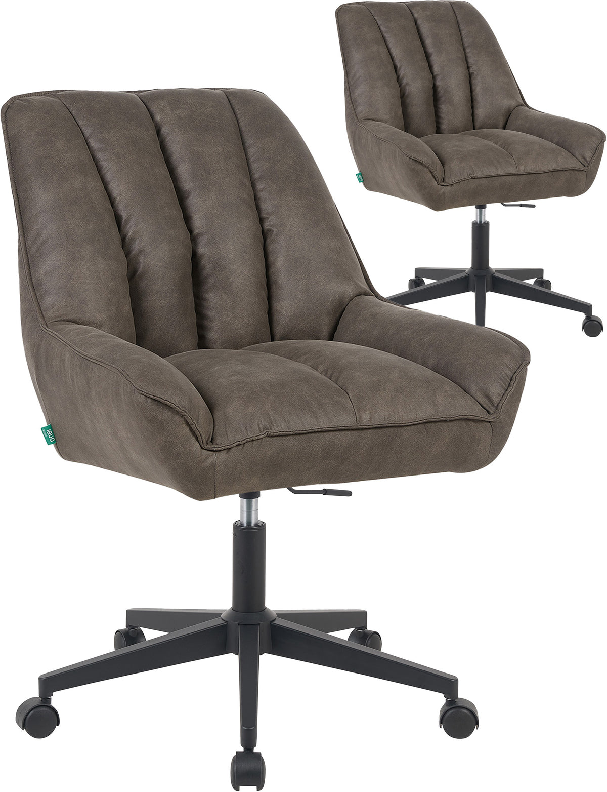 Bürostuhl Mika-Jette 2er-Set – Höhenverstellbar, 360° Drehbar, Matt-Schwarz