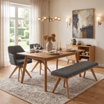 Polsterstuhl Daisy 1er Set-Drehstuhl mit Massivholz Gestell