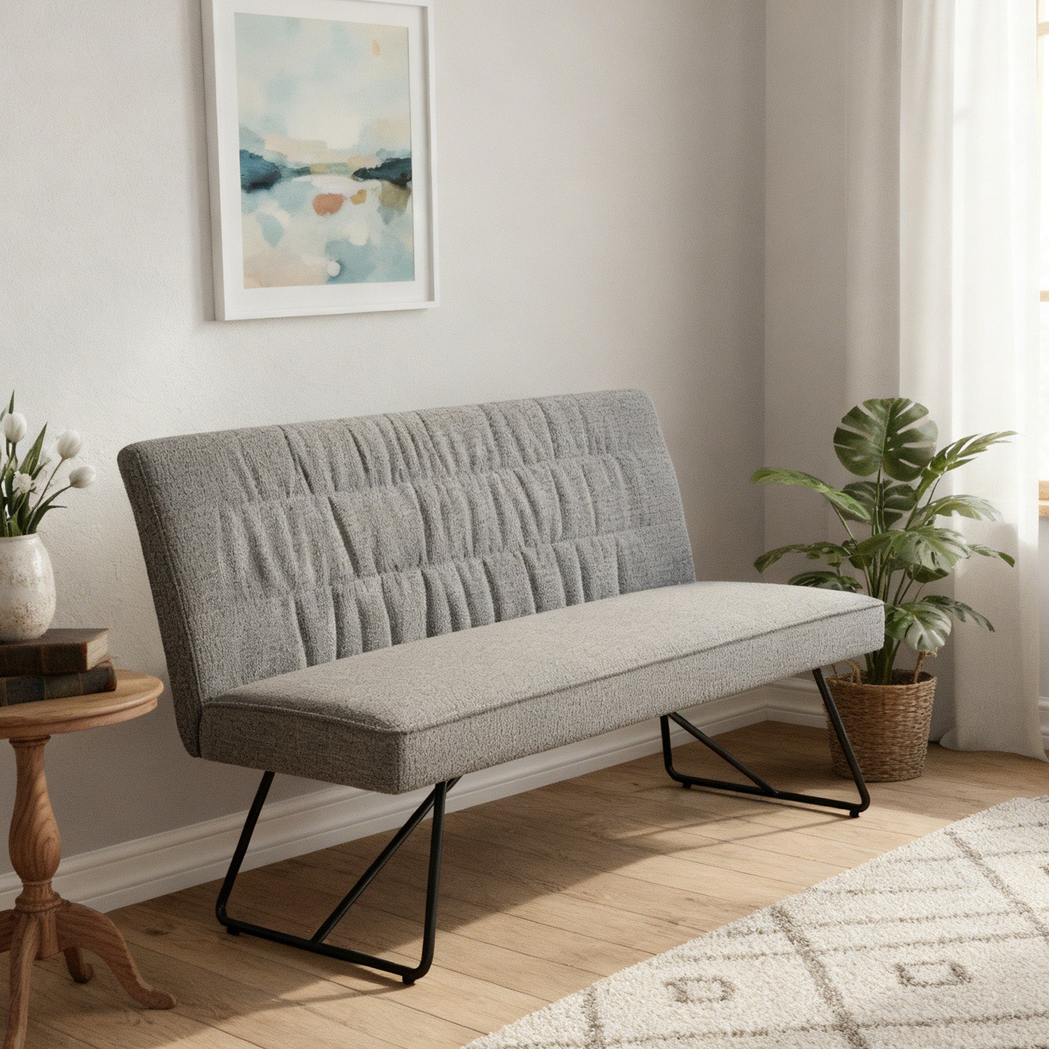 Esszimmerbank HANNAH, gepolstert, mit Metallgestell