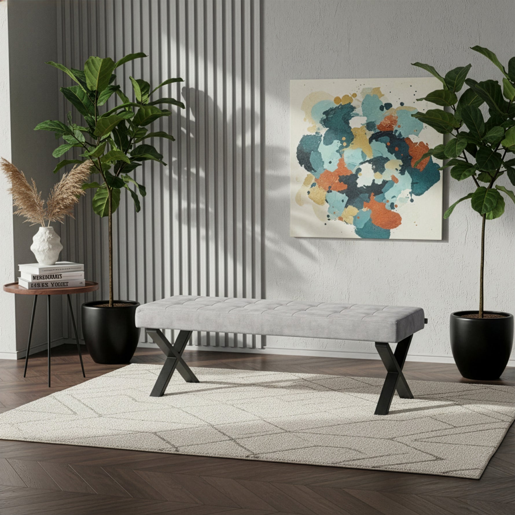 Sitzbank SIGFRID – Esszimmerbank mit Rückenlehne & Metallgestell