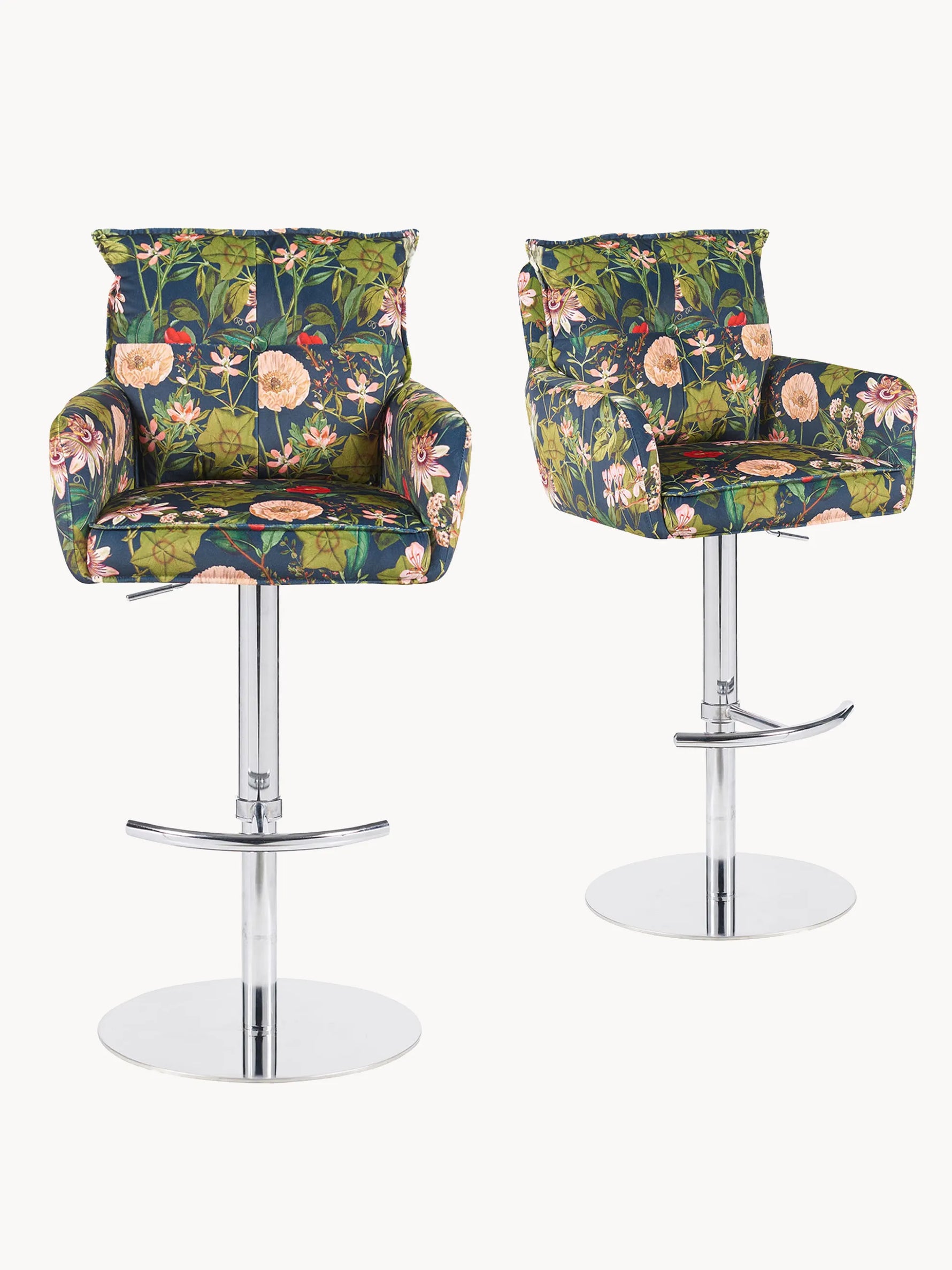 Kira 2er-Set- Premium Barhockerset in Cord oder Samtstoff