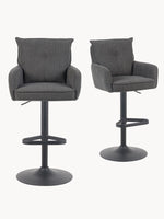 Kira 2er-Set- Premium Barhockerset in Cord oder Samtstoff