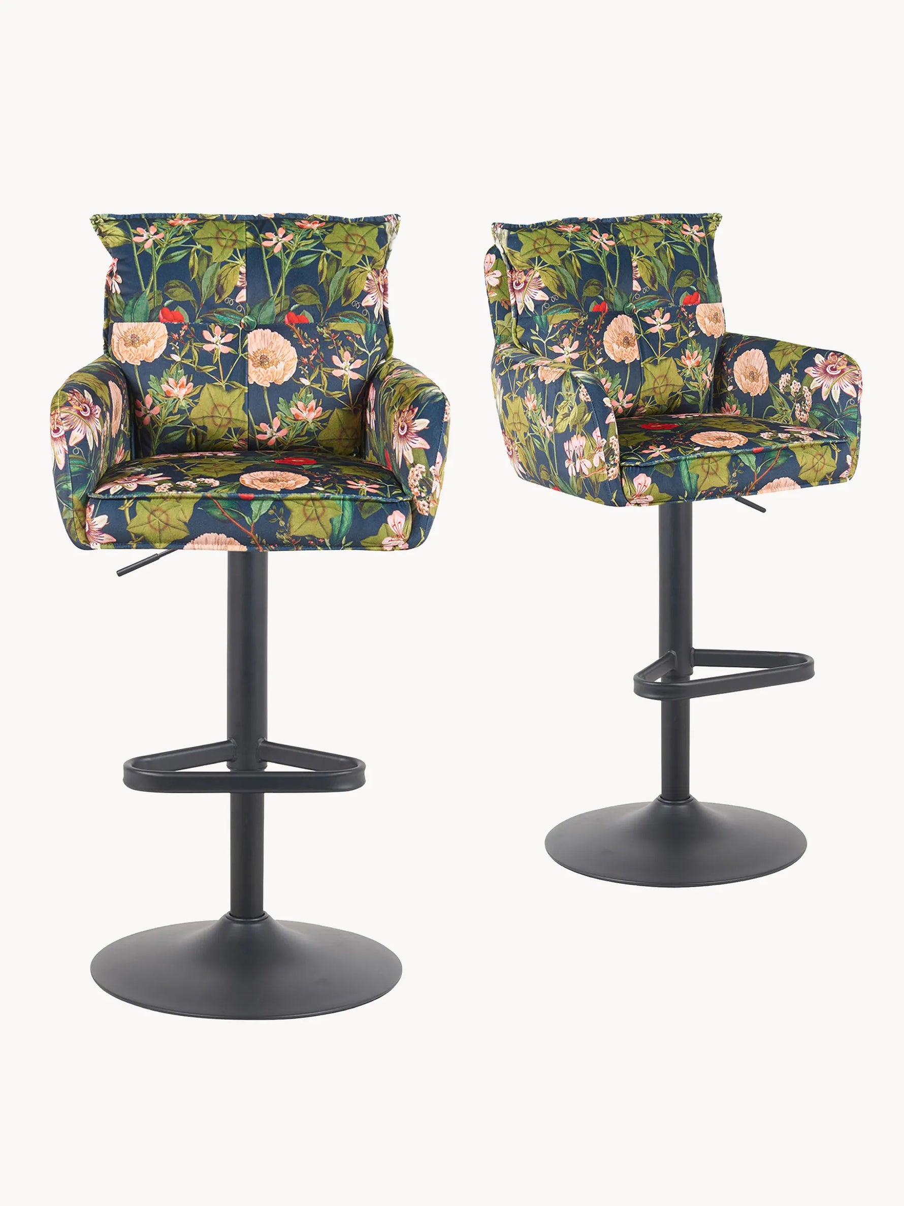 Kira 2er-Set- Premium Barhockerset in Cord oder Samtstoff