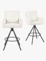Kira 2er-Set- Premium Barhockerset in Cord oder Samtstoff
