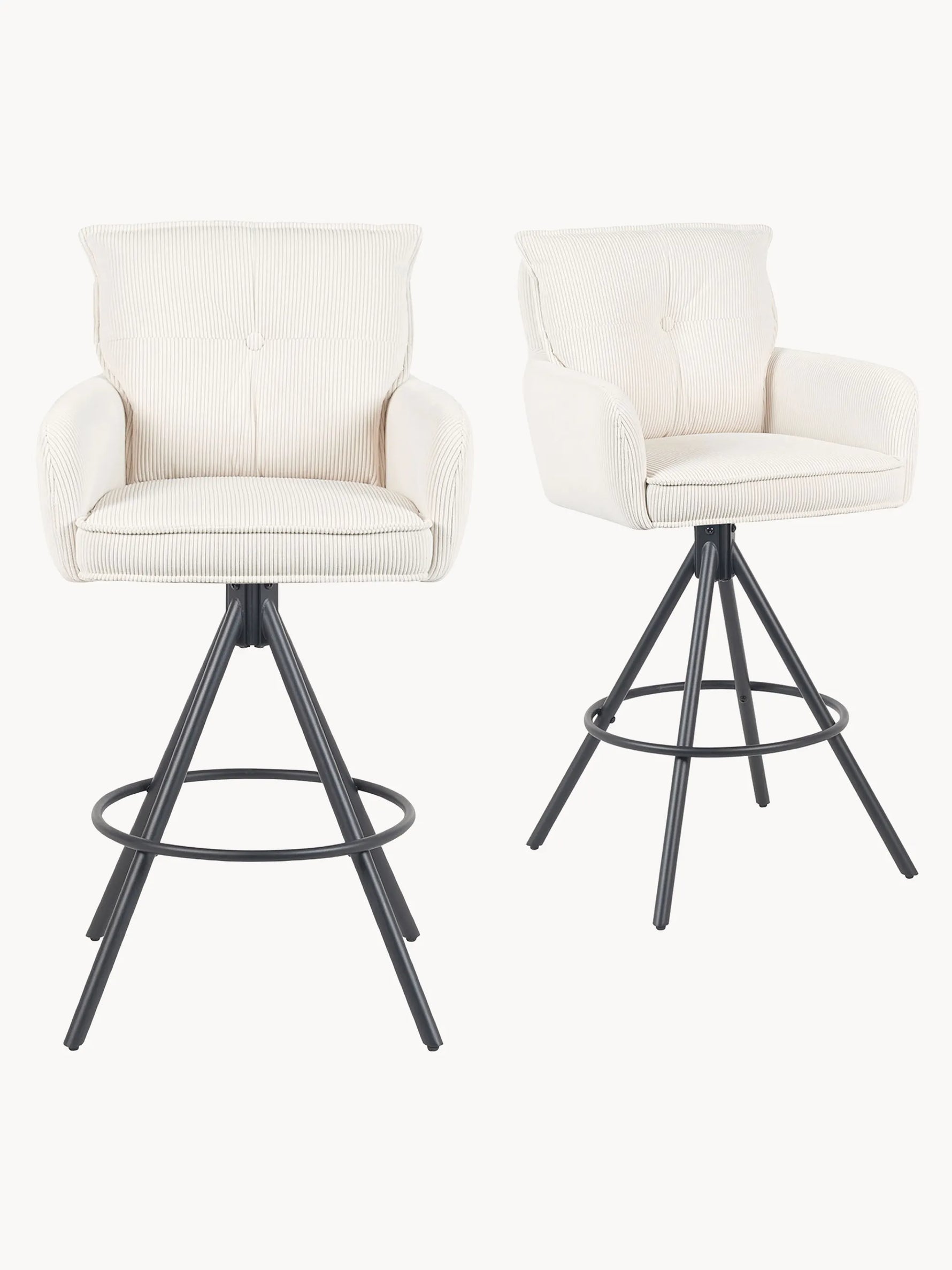 Kira 2er-Set- Premium Barhockerset in Cord oder Samtstoff