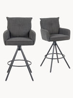 Kira 2er-Set- Premium Barhockerset in Cord oder Samtstoff