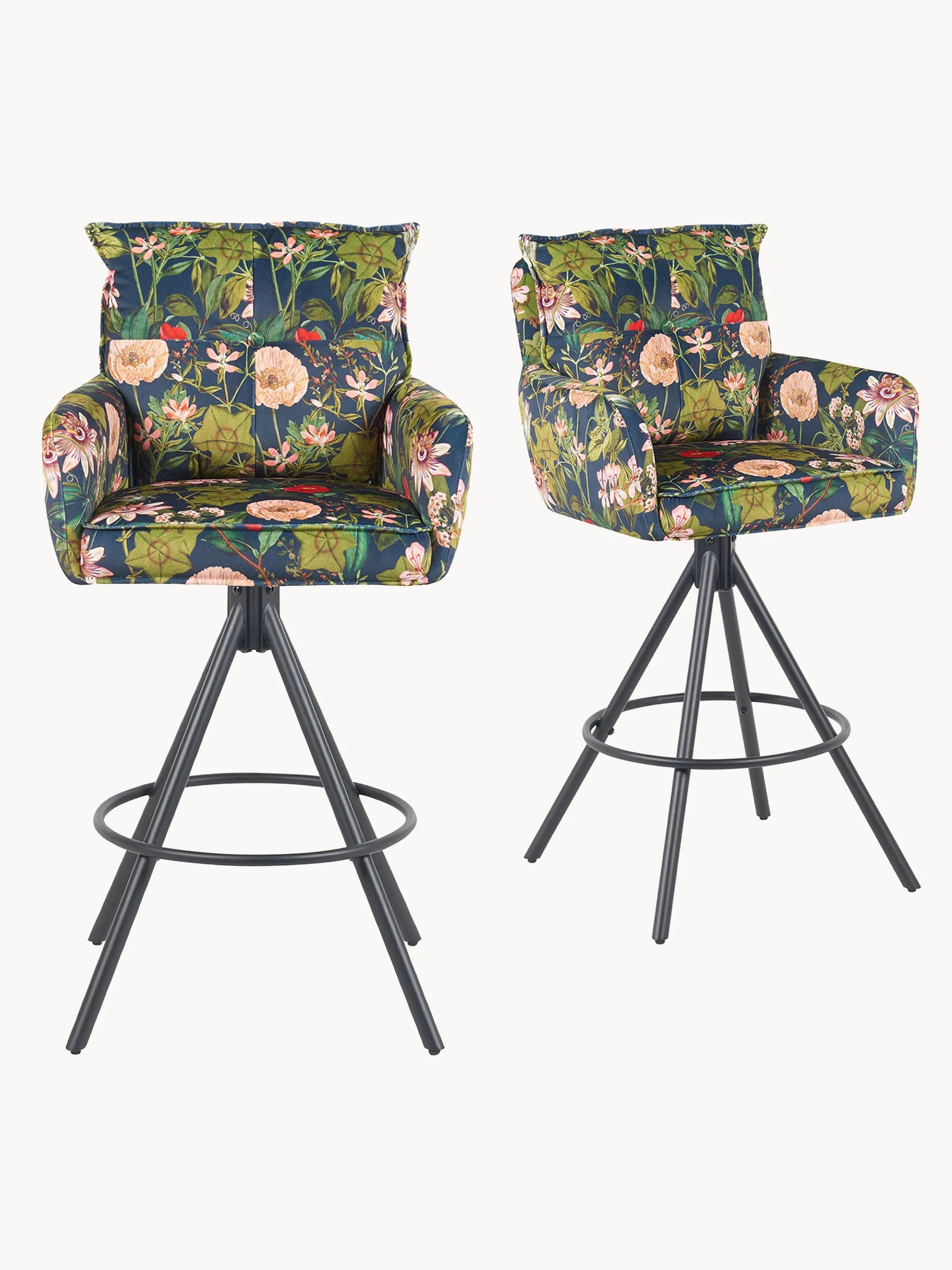 Kira 2er-Set- Premium Barhockerset in Cord oder Samtstoff