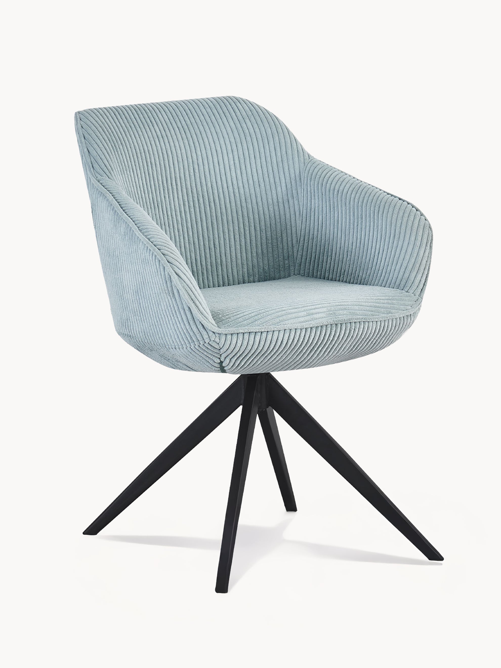 B-Ware Drehstuhl ARVIT, Hellblau Cord, mit 360°-Drehfunktion