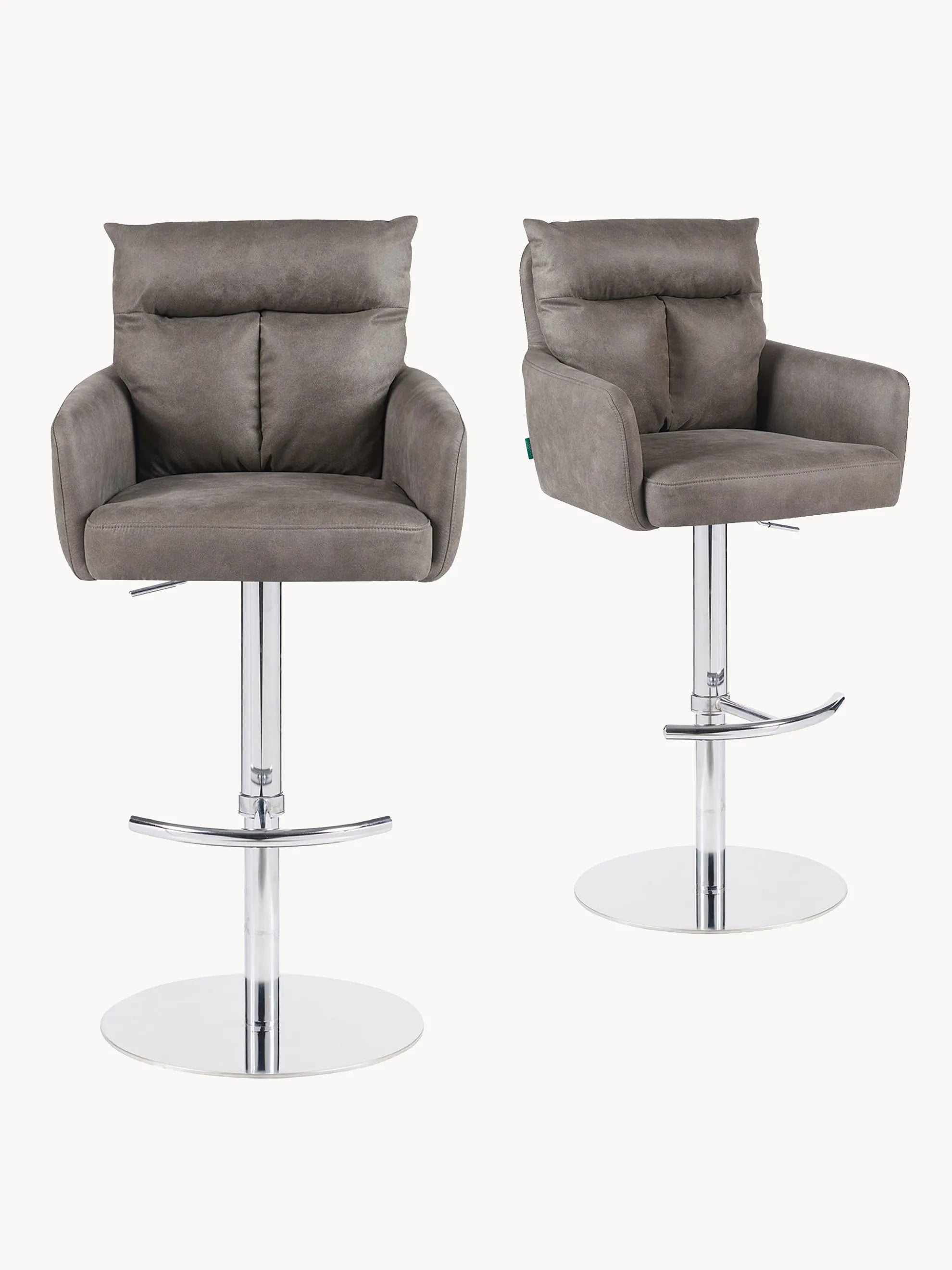 Barhocker Leo 2er-Set | Chromgestell höhenverstellbar | drehbar