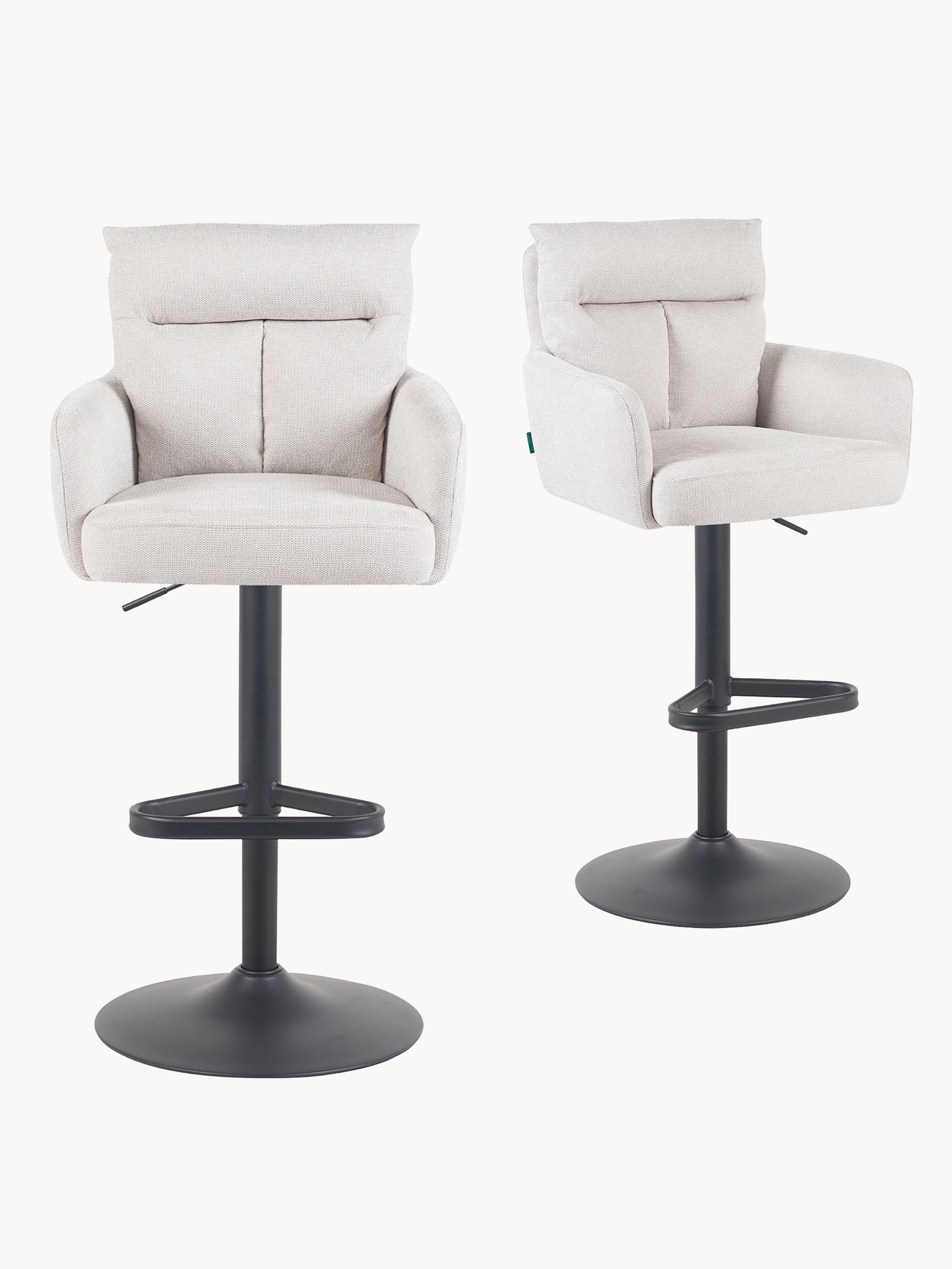 Barhocker Leo 2er-Set - Kunstleder oder Webstoff