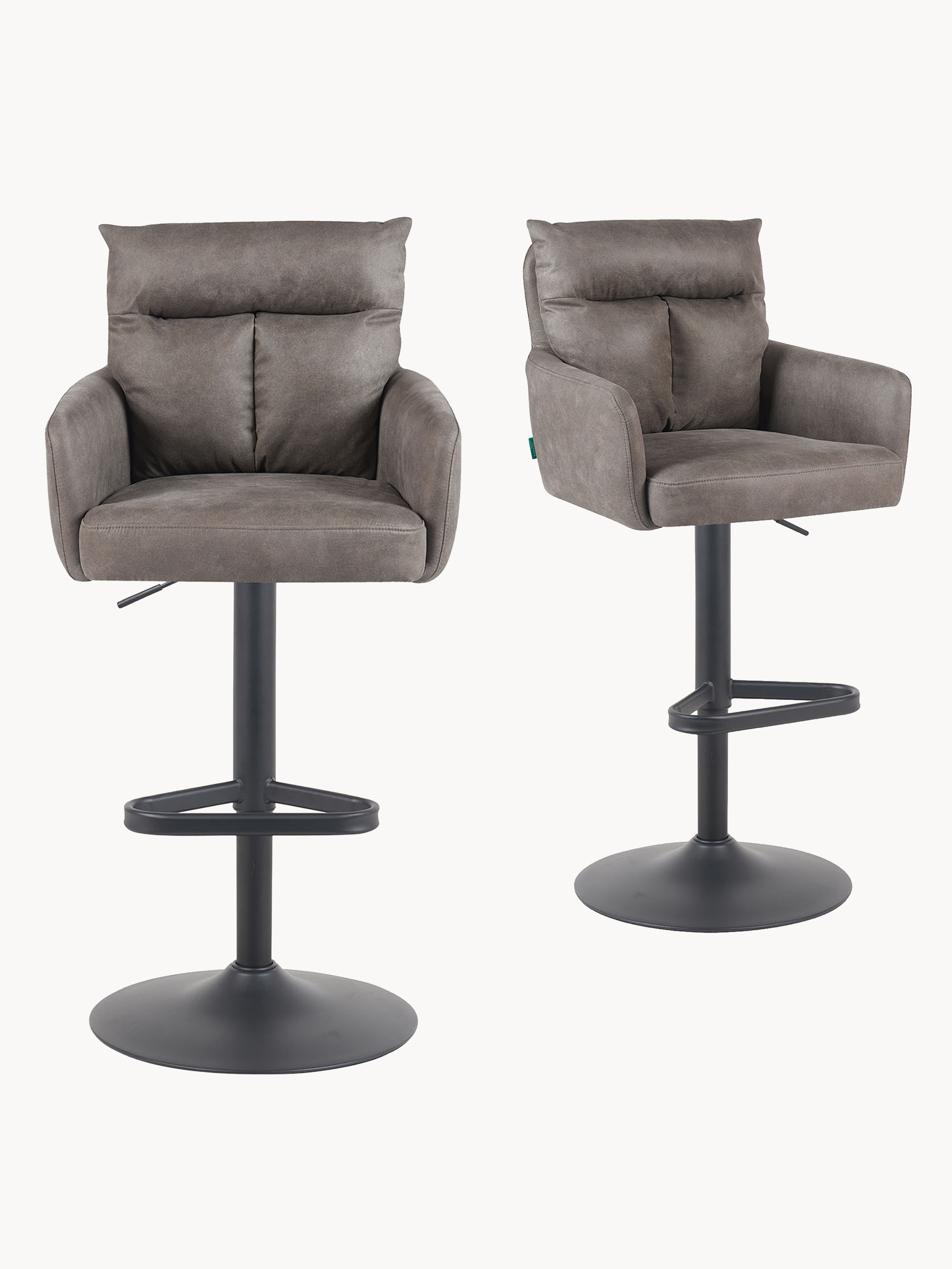 Barhocker Leo 2er-Set - Kunstleder oder Webstoff