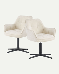 Esszimmerstühle THOMAS-KIRA 2er Set, 360° drehbar, Zeitloser Drehstuhl mit Rückholfunktion