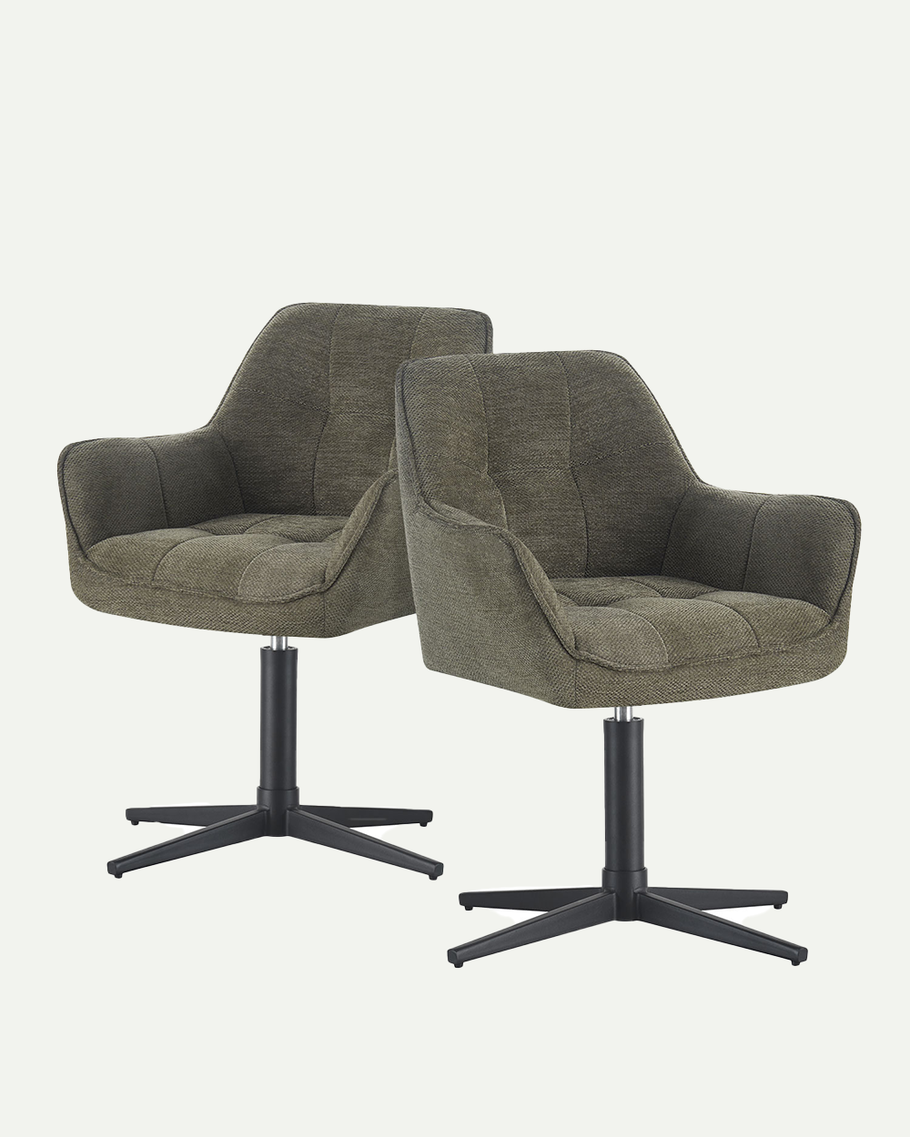 Esszimmerstühle THOMAS-KIRA 2er Set - 360° drehbar| Zeitloser Drehstuhl mit Rückholfunktion