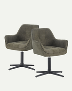 Esszimmerstühle THOMAS-KIRA 2er Set, 360° drehbar, Zeitloser Drehstuhl mit Rückholfunktion