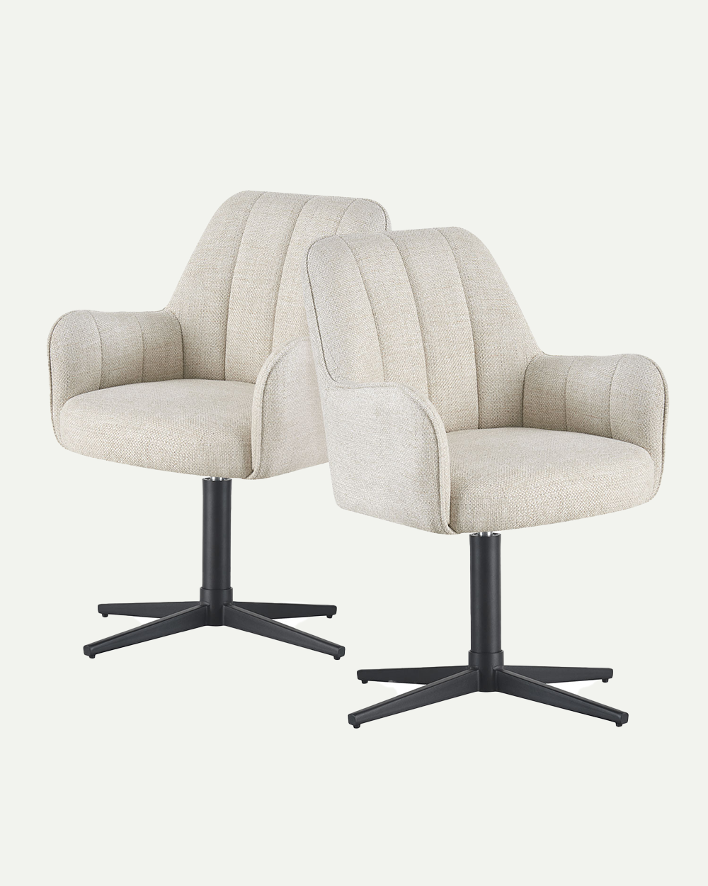 Esszimmerstühle THOMAS-ROMY 2er Set, 360° drehbar, Zeitloser Drehstuhl mit Rückholfunktion