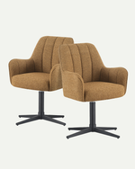 Esszimmerstühle THOMAS-ROMY 2er Set, 360° drehbar, Zeitloser Drehstuhl mit Rückholfunktion