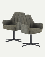 Esszimmerstühle THOMAS-ROMY 2er Set, 360° drehbar, Zeitloser Drehstuhl mit Rückholfunktion