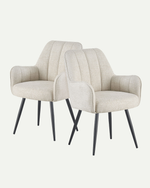 Esszimmerstühle THOMAS-BELA 2er Set, zeitloser Polsterstuhl mit Metallbeinen