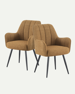 Esszimmerstühle THOMAS-BELA 2er Set, zeitloser Polsterstuhl mit Metallbeinen