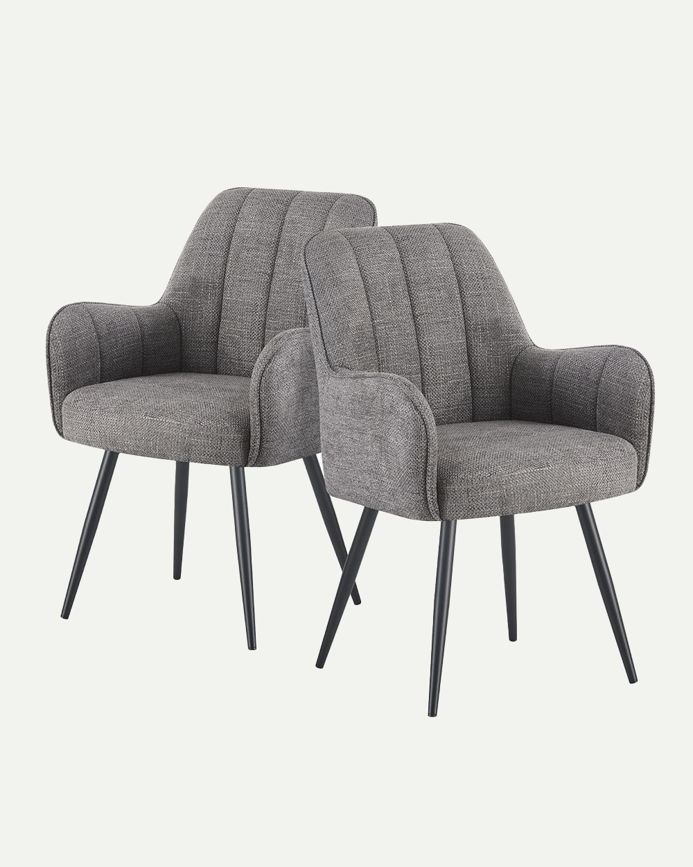 Esszimmerstühle THOMAS-BELA 2er Set, zeitloser Polsterstuhl mit Metallbeinen