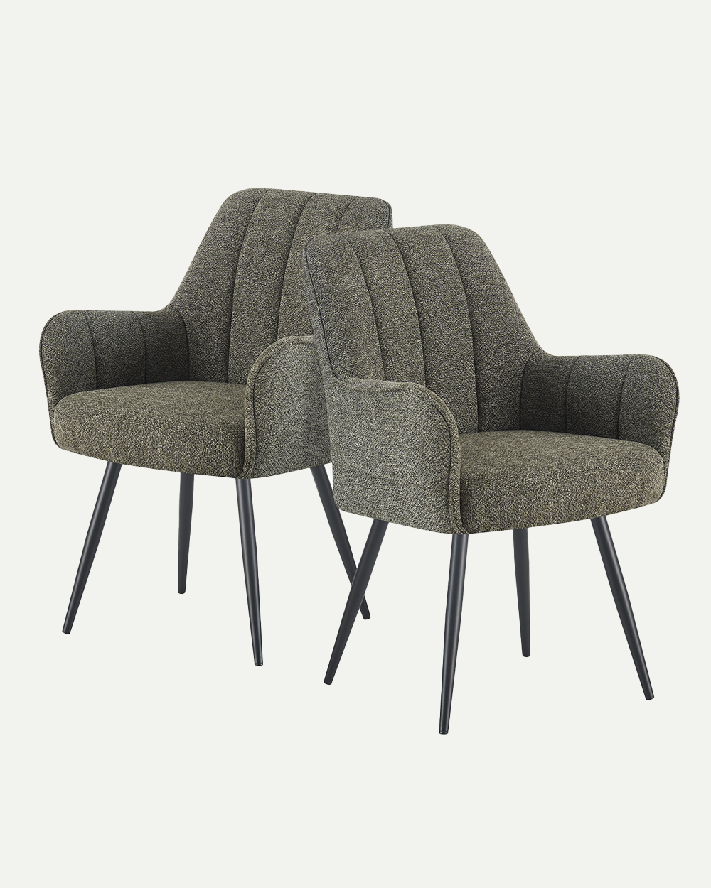 Esszimmerstühle THOMAS-BELA 2er Set, zeitloser Polsterstuhl mit Metallbeinen