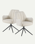 Esszimmerstühle THOMAS-ZARA 2er Set, 360° drehbar mit Rückholfunktion