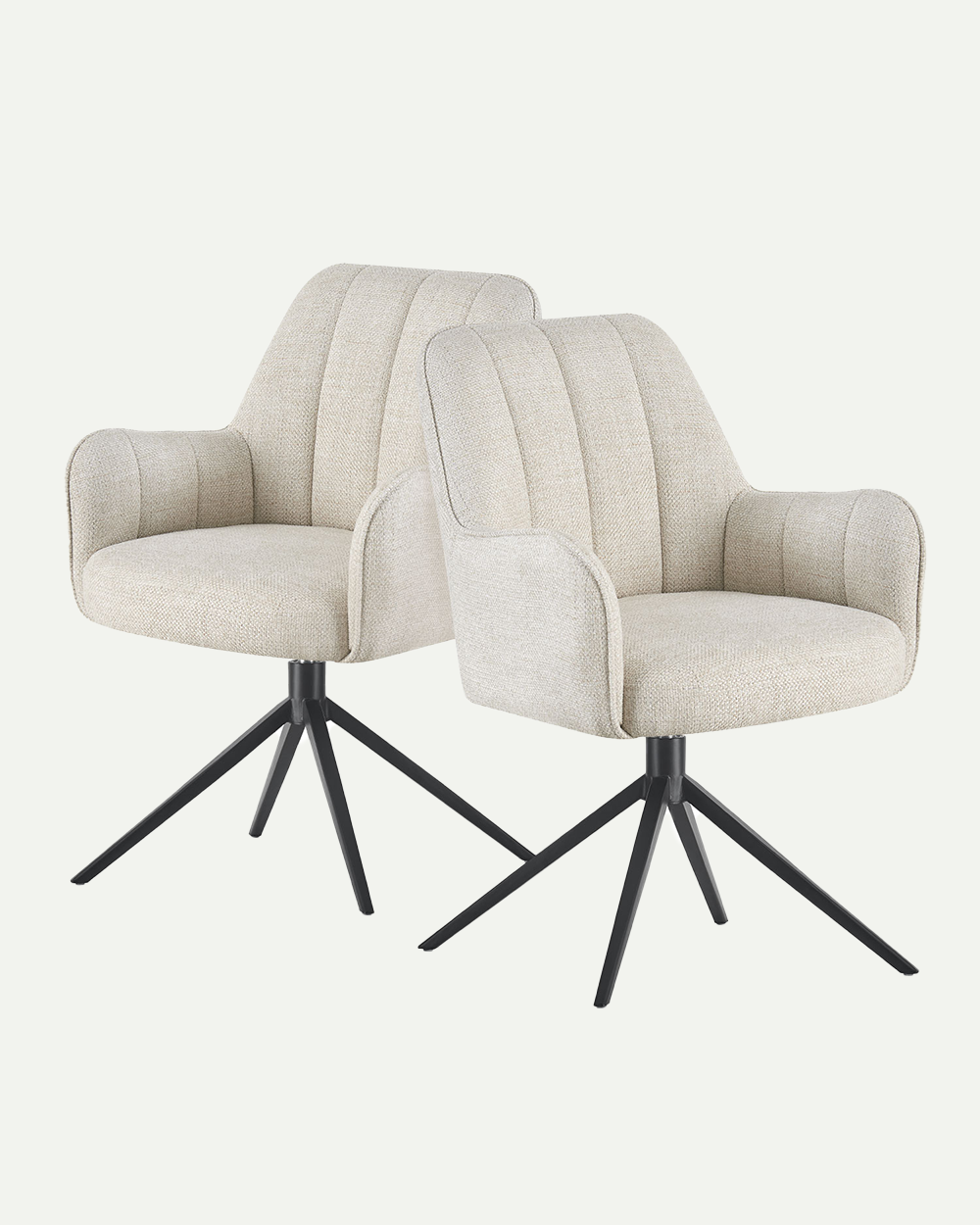 Esszimmerstühle THOMAS-ZARA 2er Set, 360° drehbar mit Rückholfunktion