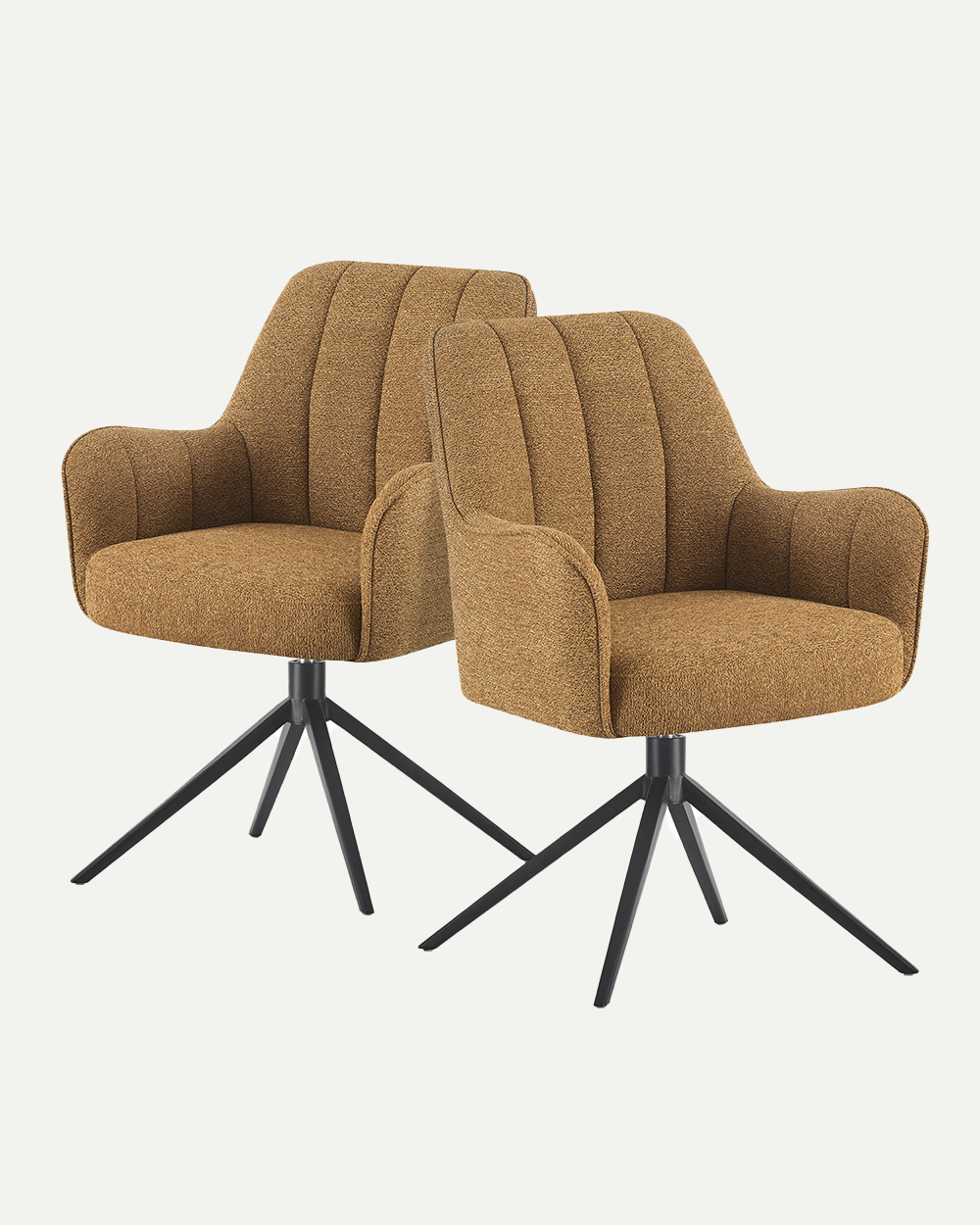 Esszimmerstühle THOMAS-ZARA 2er Set, 360° drehbar mit Rückholfunktion