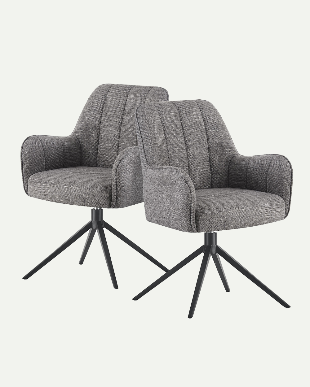 Esszimmerstühle THOMAS-ZARA 2er Set, 360° drehbar mit Rückholfunktion