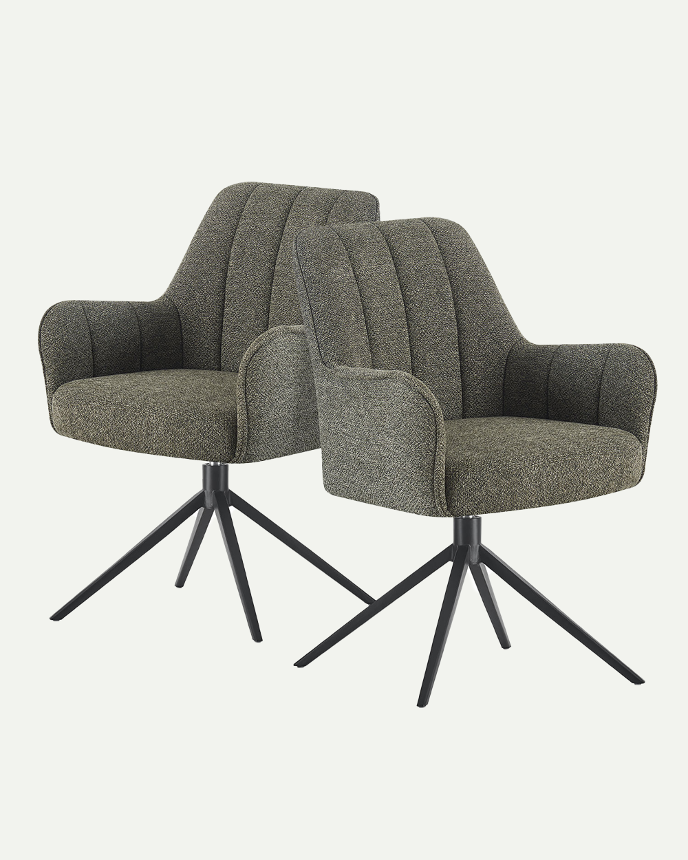 Esszimmerstühle THOMAS-ZARA 2er Set, 360° drehbar mit Rückholfunktion