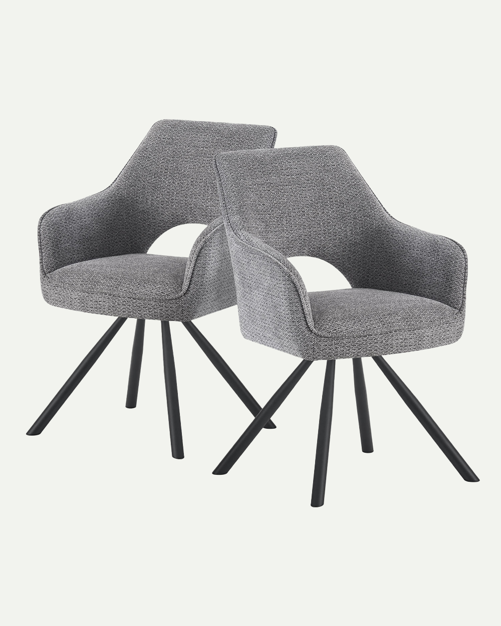 Esszimmerstühle THOMAS-JUNA 2er Set, 180° drehbar mit Rückholfunktion